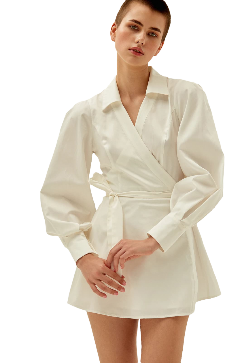 Ivory short shirt dress