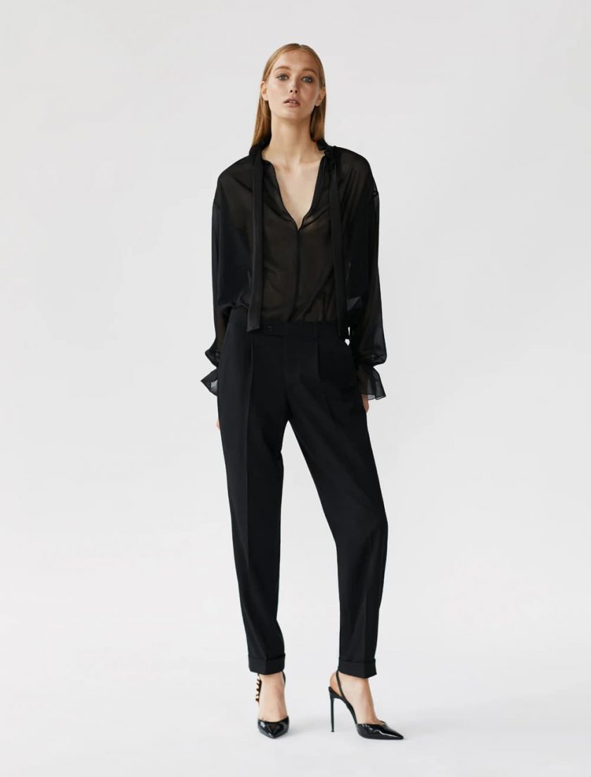 Men's cut black trousers