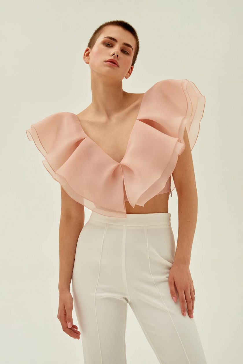 Ivory high waisted trousers