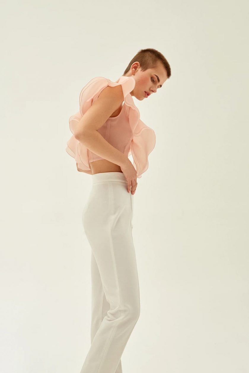 Ivory high waisted trousers - Image 2